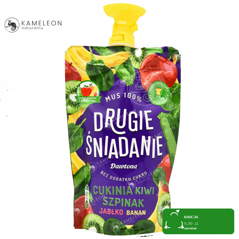 Dawtona DRUGIE ŚNIADANIE MUS 100% CUKINIA SZPINAK OWOCE Bez Cukru x10 1KG