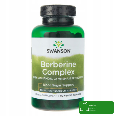 Swanson BERBERINE COMPLEX BERBERYNA 90kaps wsparcie CUKIER CUKRZYCA WĄTROBA