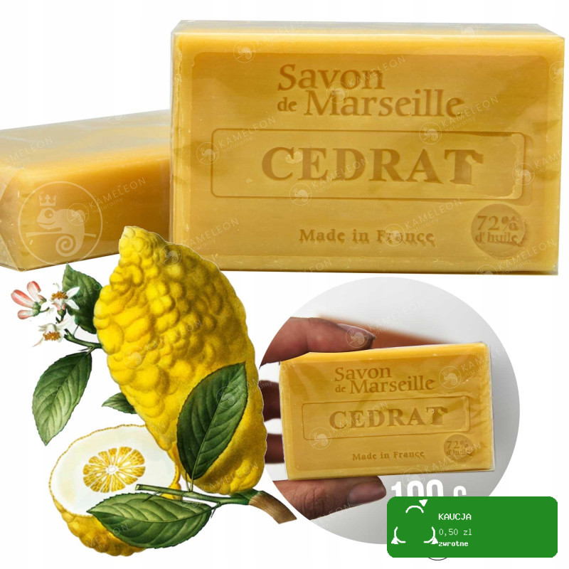 MYDŁO MARSYLSKIE CEDRAT CYTRON cedrat 72% kostka 100G