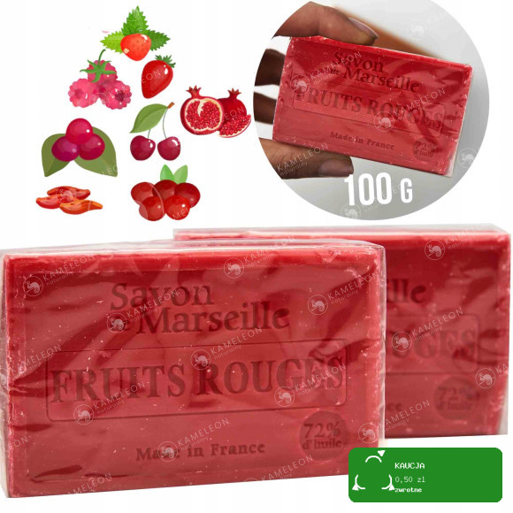 MYDŁO MARSYLSKIE CZERWONE OWOCE 72% kostka 100G