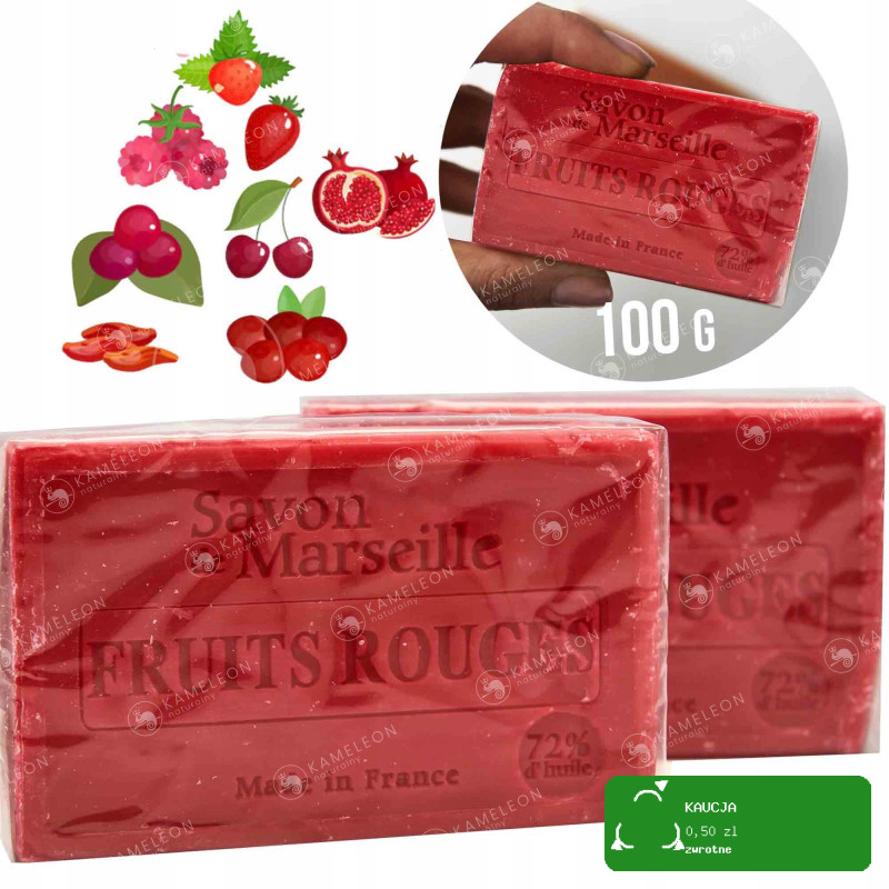 MYDŁO MARSYLSKIE CZERWONE OWOCE 72% kostka 100G