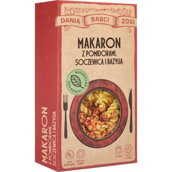 DANIA BABCI ZOSI MAKARON Z POMIDORAMI SOCZEWICĄ I BAZYLIĄ