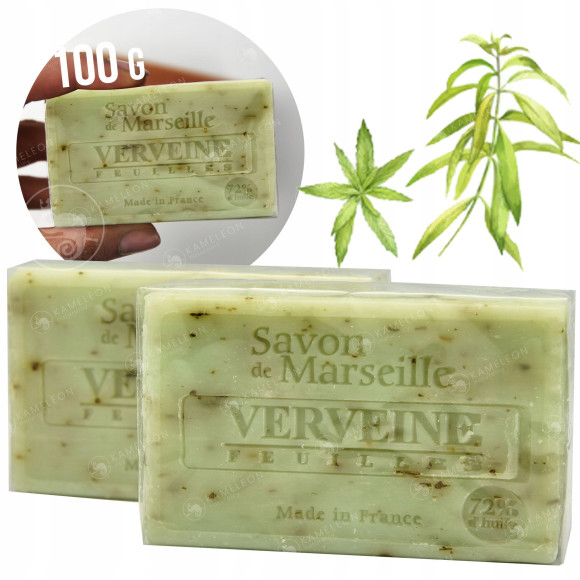MYDŁO MARSYLSKIE WERBENA z liśćmi werbeny 100g peeling Le Chatelard 1802