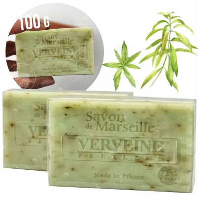 MYDŁO MARSYLSKIE WERBENA z liśćmi werbeny 100g peeling Le Chatelard 1802