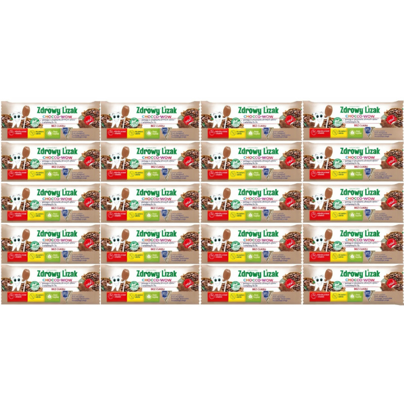 ZDROWY LIZAK KAKAOWY Bez Cukru CHOCCO WOW +Wit D3 K2 20sztuk STARPHARMA