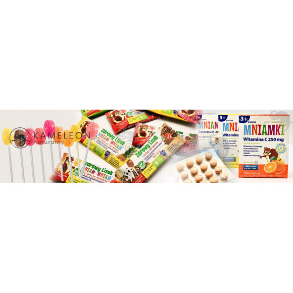 ZDROWY LIZAK MNIAM MNIAM MIX SMAKÓW 9szt BEZ CUKRU