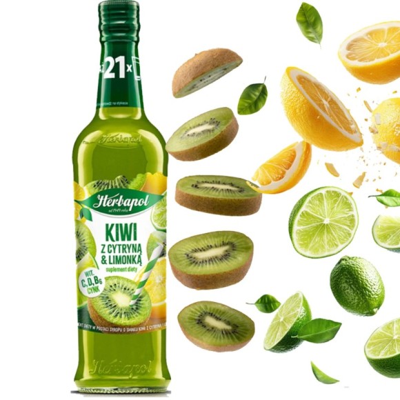 HERBAPOL SYROP OWOCOWA SPIŻARNIA KIWI CYTRYNA LIMONKA 420ML