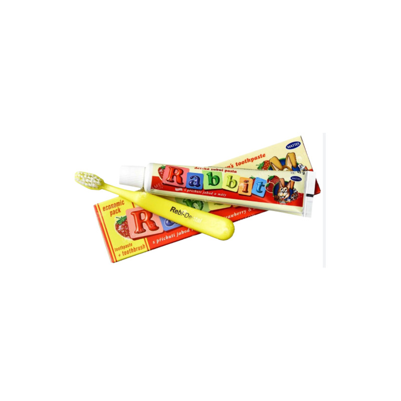 MATTES zestaw dwukolorowa PASTA DO ZĘBÓW DLA DZIECI 45g + SZCZOTECZKA