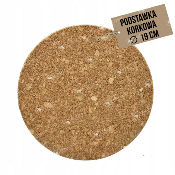 OKRĄGŁA PODSTAWKA Z KORKA korkowa fi 19cm 1 sztuka OKRĄGŁA PODSTAWKA Z KORKA korkowa fi 19cm 1 sztuka