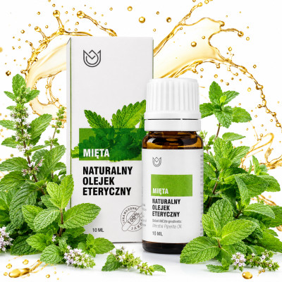NATURALNY OLEJEK ETERYCZNY MIĘTA Miętowy 10ml MASAŻ DOM Przeziębienie Katar