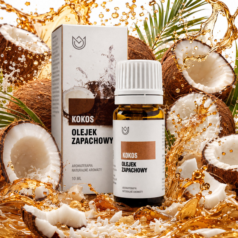 OLEJEK ZAPACHOWY ETERYCZNY KOKOS KOKOSOWY 10ml do kominków aromaterapii