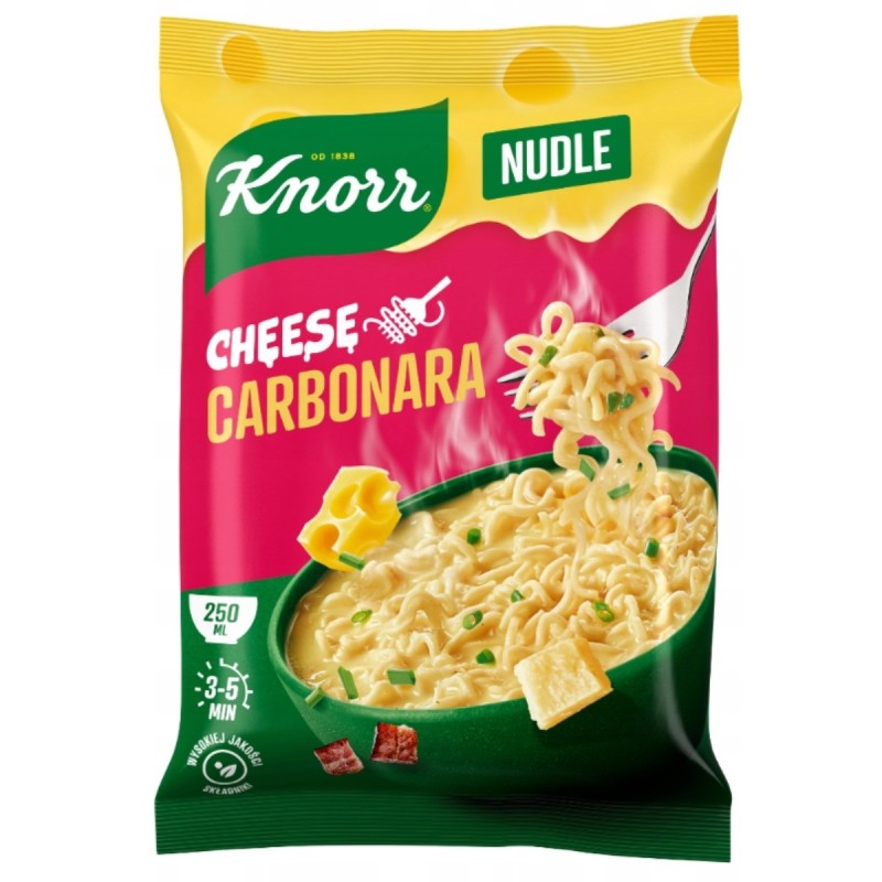 KNORR NUDLE CHEESE smak CARBONARA makaron ser 64G