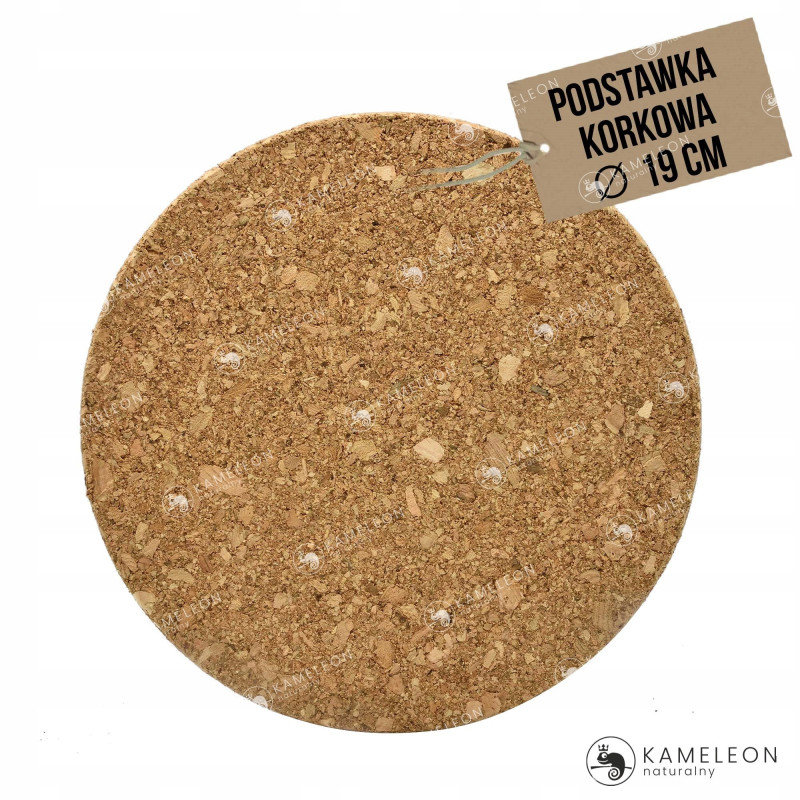OKRĄGŁA PODSTAWKA Z KORKA korkowa fi 19cm 1 sztuka