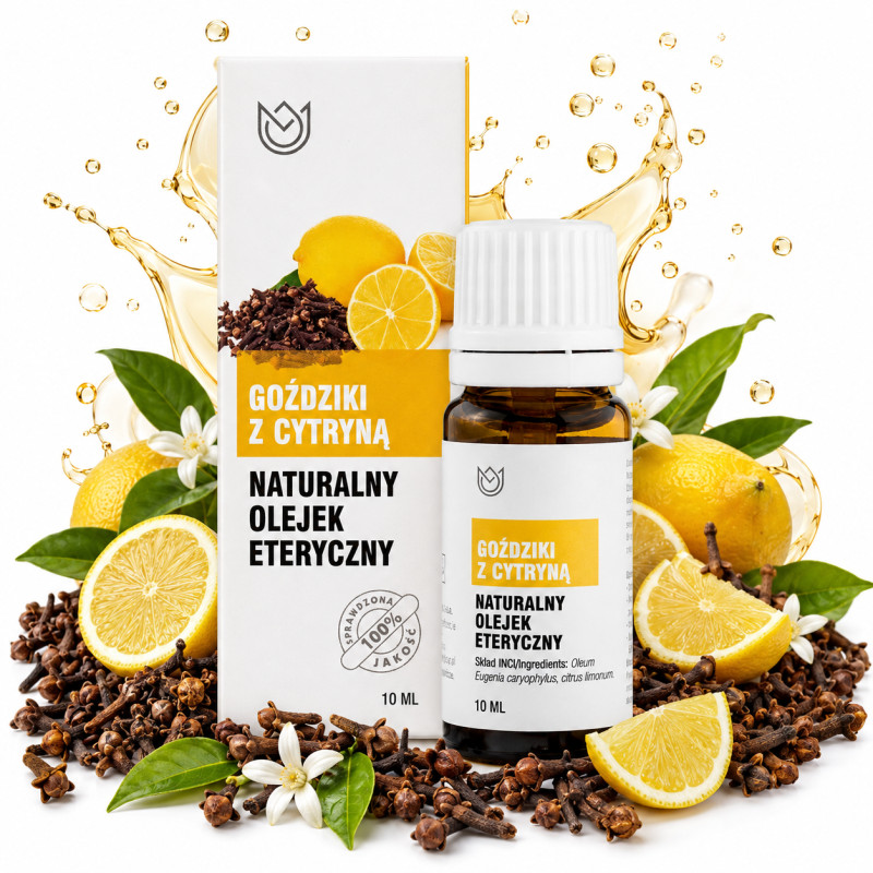 Naturalny OLEJEK ETERYCZNY GOŹDZIKI I CYTRYNA 12ml Naturalne Aromaty