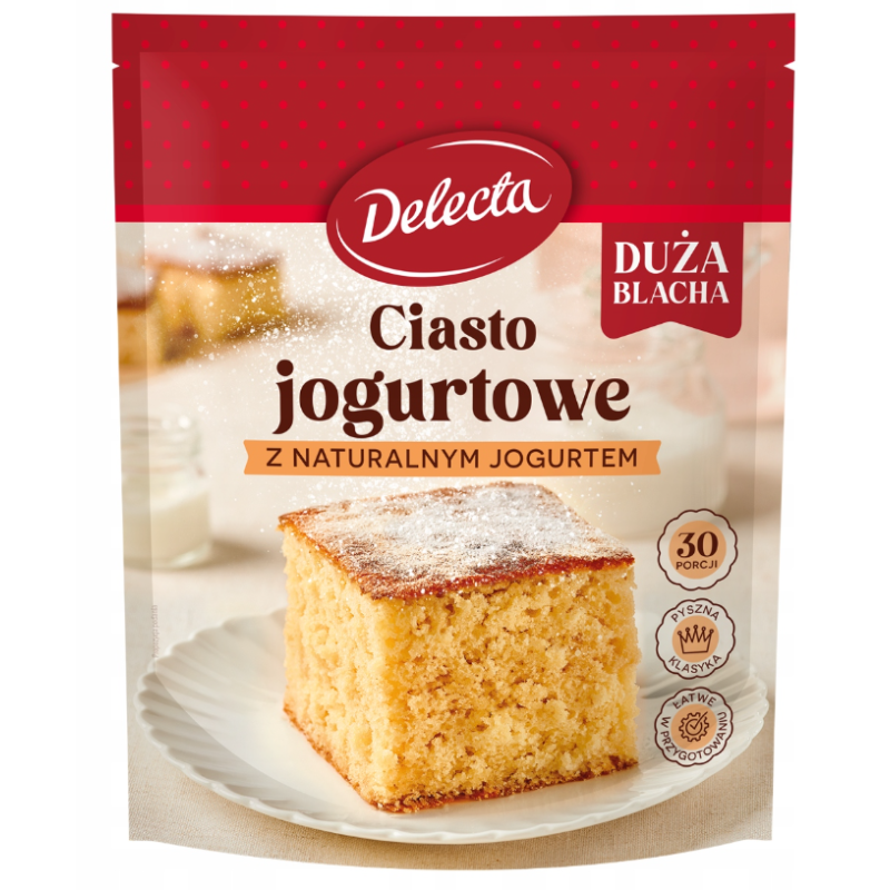 Delecta CIASTO JOGURTOWE DUŻA BLACHA mieszanka do wypieku