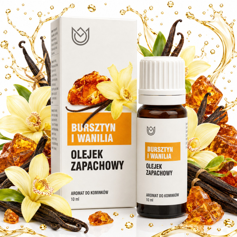 Naturalne Aromaty OLEJEK ZAPACHOWY eteryczny BURSZTYN I WANILIA 10ml