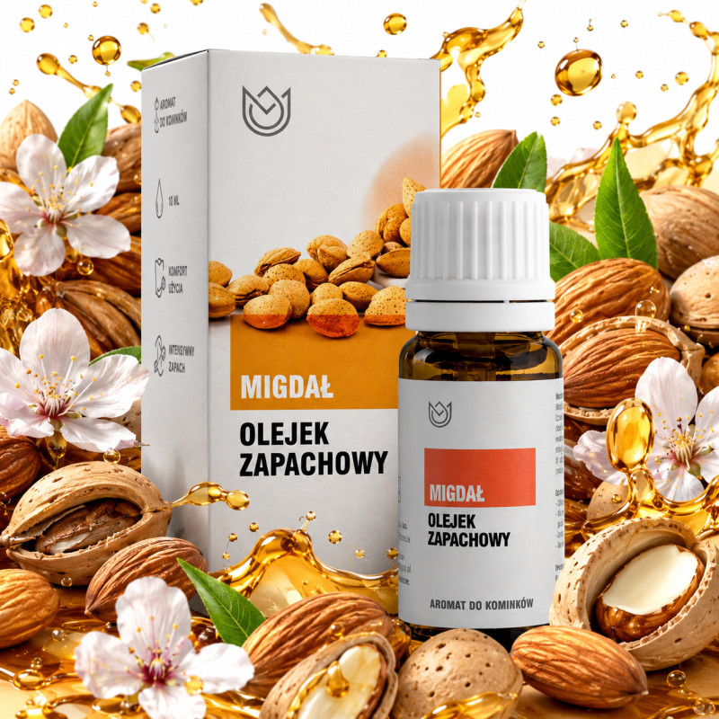 OLEJEK ZAPACHOWY eteryczny MIGDAŁ MIGDAŁOWY 10ml aromaterapia zapachy