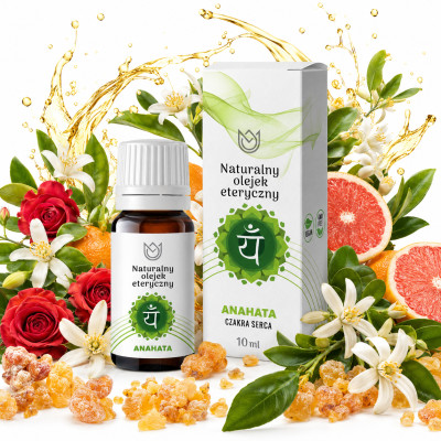 NATURALNY OLEJEK ETERYCZNY 100% czakra serca ANAHATA KOMINEK DYFUZOR ŚWIECE
