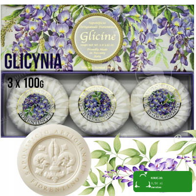 MYDŁO NA PREZENT tłoczone GLICYNIA WISTERIA 3x100G