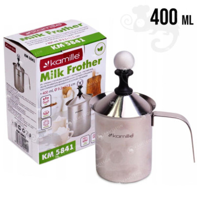SPIENIACZ UBIJACZ DO MLEKA METALOWY DUŻY 400 ml