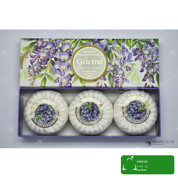MYDŁO NA PREZENT tłoczone GLICYNIA WISTERIA 3x100G