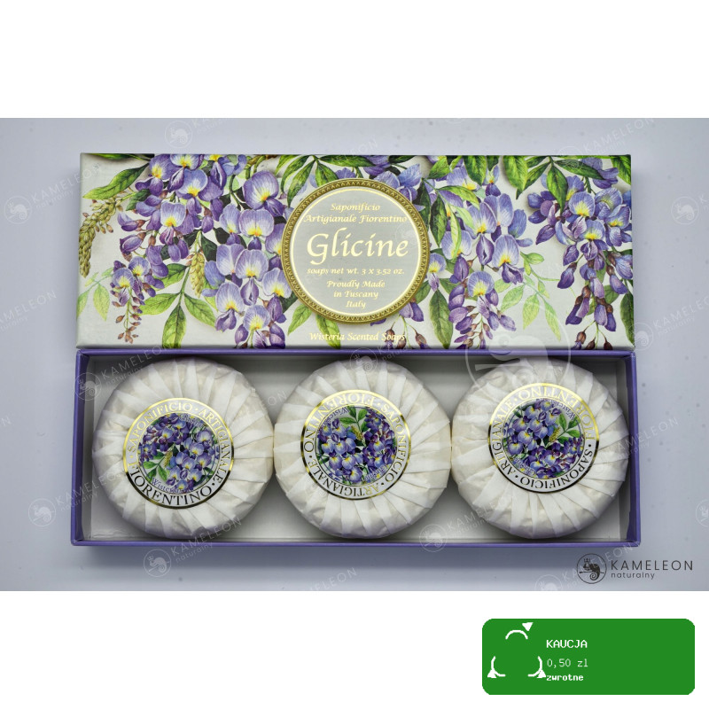 MYDŁO NA PREZENT tłoczone GLICYNIA WISTERIA 3x100G