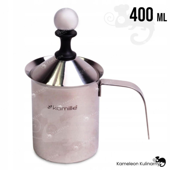 SPIENIACZ UBIJACZ DO MLEKA METALOWY DUŻY 400 ml