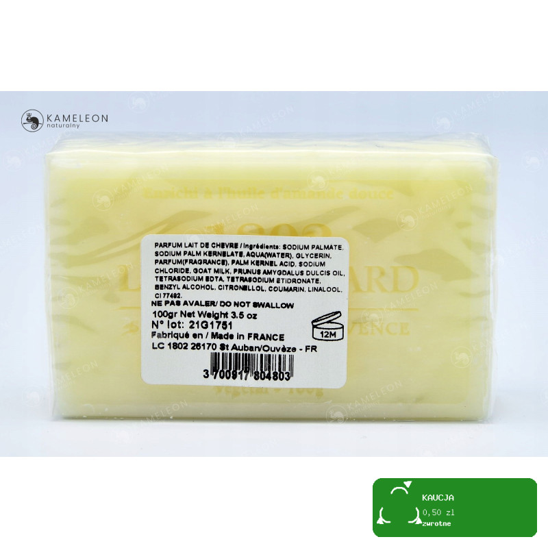 MYDŁO MARSYLSKIE KOZIE MLEKO 72% kostka 100g Le Chatelard 1802 delikatne