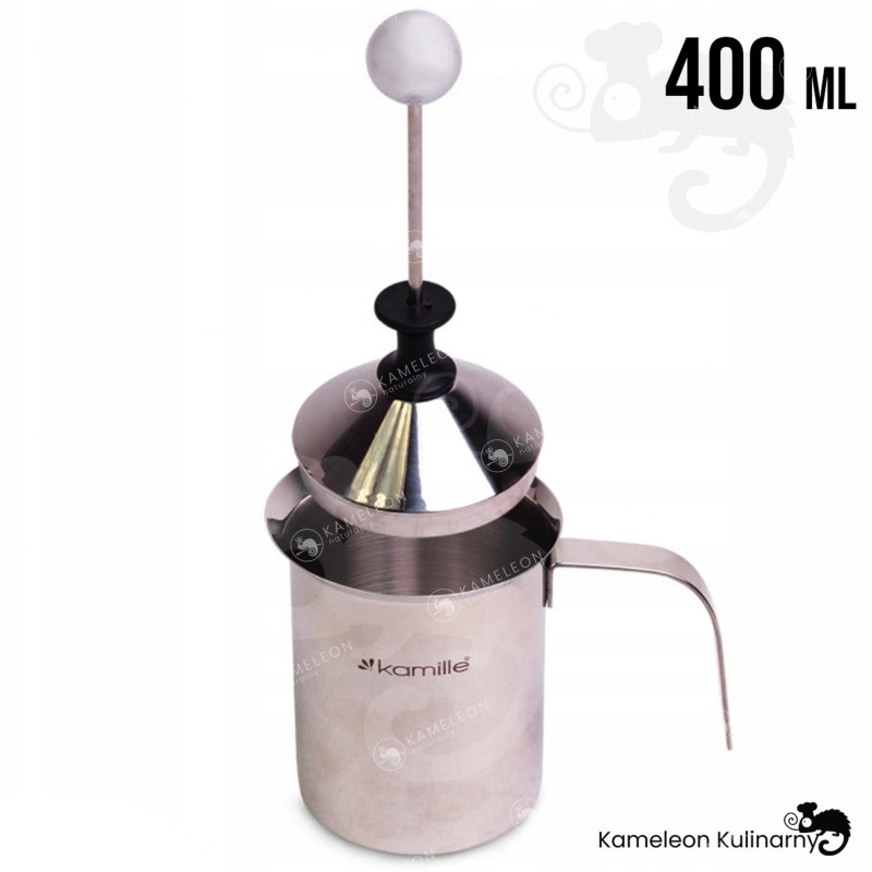 SPIENIACZ UBIJACZ DO MLEKA METALOWY DUŻY 400 ml