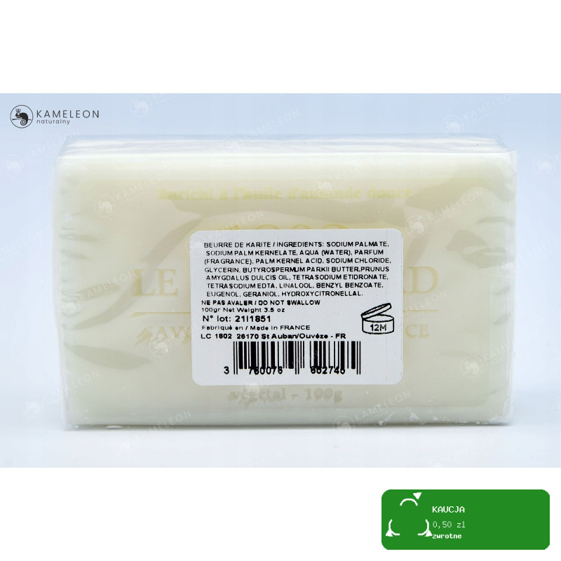 MYDŁO MARSYLSKIE KARITE 72% kostka 100g Le Chatelard 1802