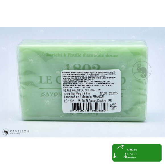 MYDŁO MARSYLSKIE ALOESOWE ALOE VERA 72% kostka100G