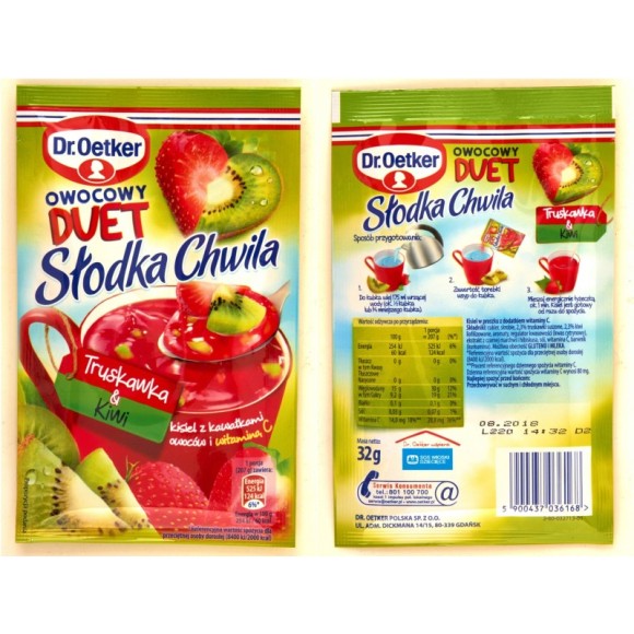 DR.OETKER KISIEL SŁODKA CHWILA OWOCOWY DUET TRUSKAWKA &