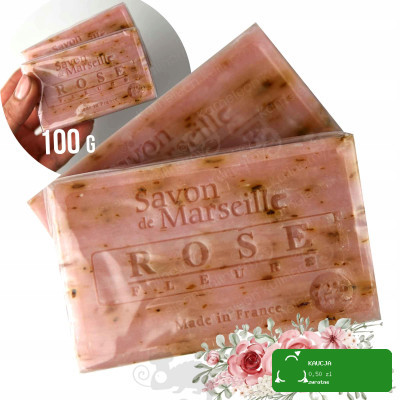MYDŁO MARSYLSKIE francuskie ROSE RÓŻA RÓŻANE 100g peeling Le Chatelard 1802