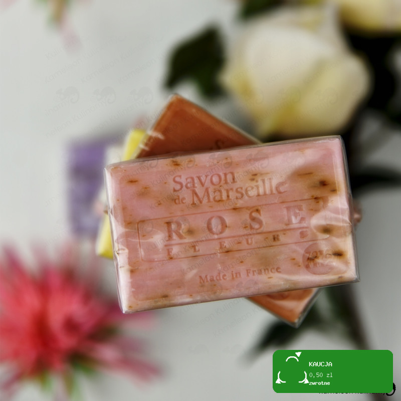 MYDŁO MARSYLSKIE francuskie ROSE RÓŻA RÓŻANE 100g peeling Le Chatelard 1802