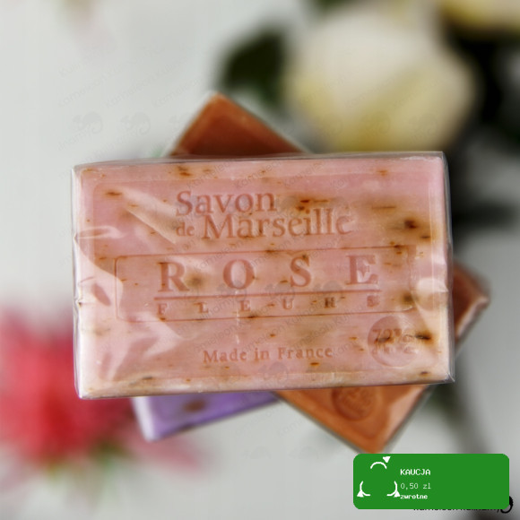 MYDŁO MARSYLSKIE francuskie ROSE RÓŻA RÓŻANE 100g peeling Le Chatelard 1802