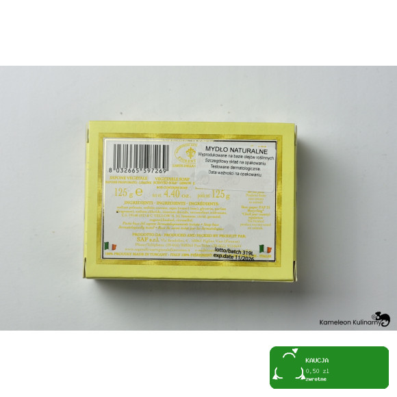 MYDŁO WŁOSKIE tłoczone CYTRYNA cytrynowe 125G