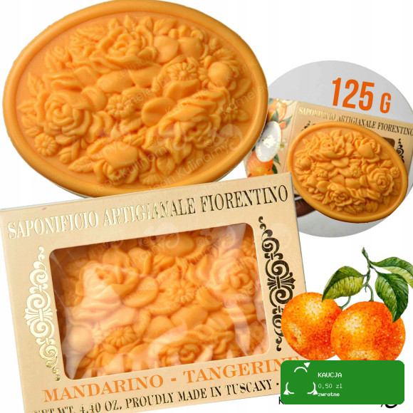 MYDŁO WŁOSKIE tłoczone MANDARYNKA cytrusowe 125G