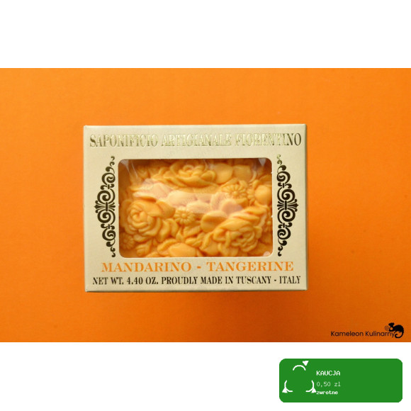 MYDŁO WŁOSKIE tłoczone MANDARYNKA cytrusowe 125G