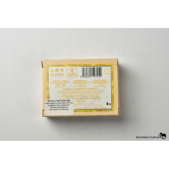 MYDŁO WŁOSKIE tłoczone MANDARYNKA cytrusowe 125G