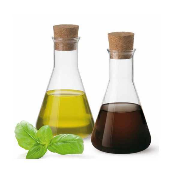 KARAFKA SZKLANA Z KORKIEM na OLEJ OCET 250ml 2szt