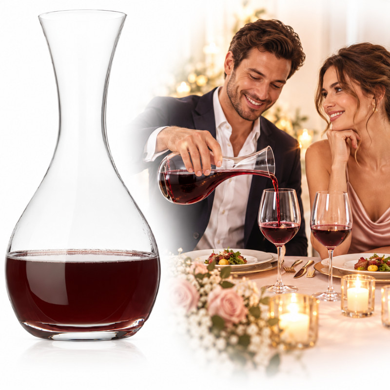 KARAFKA DEKANTER SZKLANY na WINO 1200ml KRYSZTAŁ