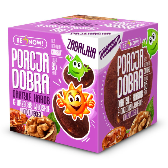 KOSTKA Z ZABAWKĄ Przekąska zabawka DAKTYLOWO ORZECHOWA
