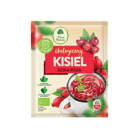 Dary Natury KISIEL ekologiczny DZIKA RÓŻA1szt 30G