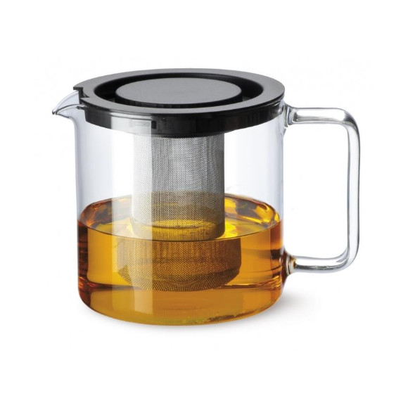 DZBANEK SZKLANY Z metalowym ZAPARZACZEM do herbaty ziół WYGODNY 1300ml 1,3L