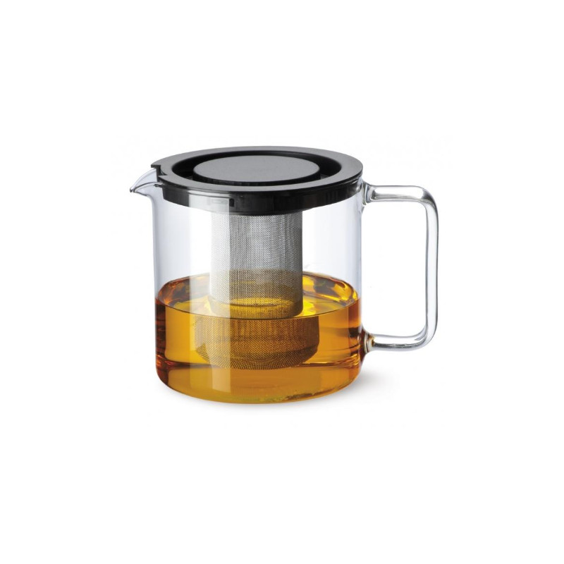 DZBANEK SZKLANY Z metalowym ZAPARZACZEM do herbaty ziół WYGODNY 1300ml 1,3L