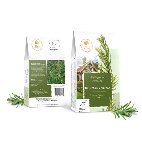 ekologiczna herbata ROZMARYNOWA ziołowo-owocowa ROZMARYN 80g DARY NATURY