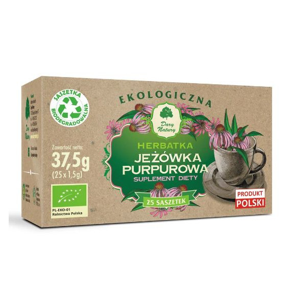 JEŻÓWKA PURPUROWA EKOLOGICZNA eko ziele saszetki 25szt 37G DARY NATURY