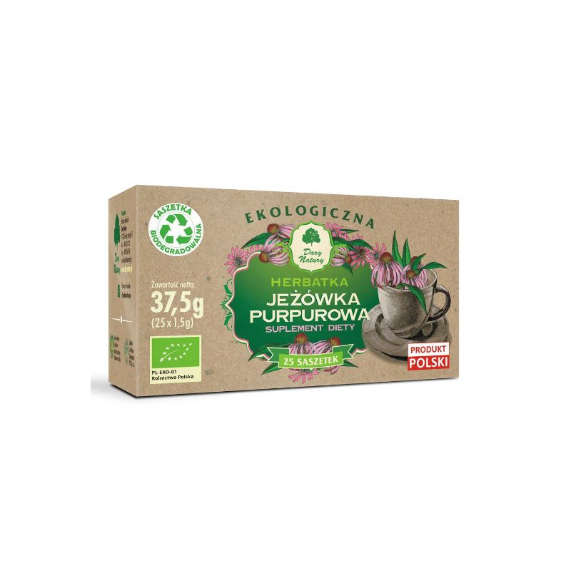 JEŻÓWKA PURPUROWA EKOLOGICZNA eko ziele saszetki 25szt 37G DARY NATURY