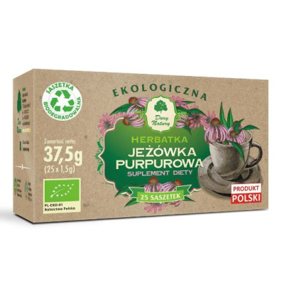 JEŻÓWKA PURPUROWA EKOLOGICZNA eko ziele saszetki 25szt 37G DARY NATURY