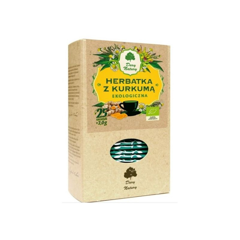 eko HERBATKA Z KURKUMĄ Kurkuma Lukrecja Rumianek 25sasz 50g DARY NATURY